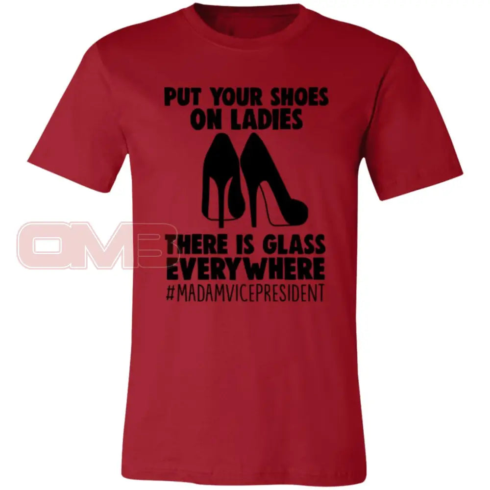 Put Your Shoes On Ladies Tee Canvas Red / X-Small T-Shirts