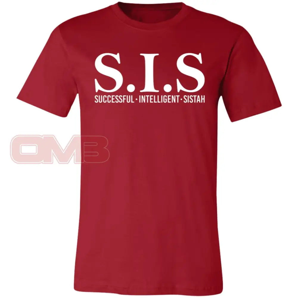 S.i.s - Sucessful Intelligent Sistah (Crew Or V-Neck) Crew Neck / Canvas Red X-Small Apparel