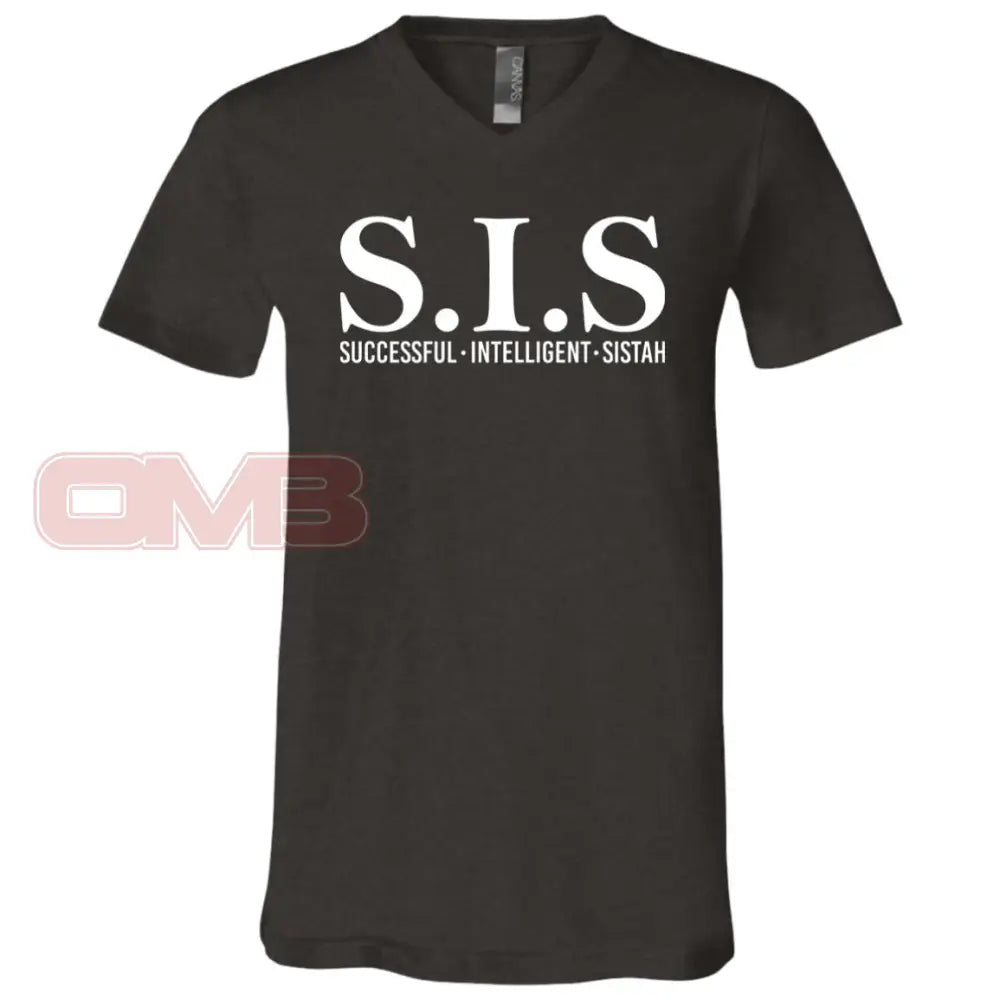 S.i.s - Sucessful Intelligent Sistah (Crew Or V-Neck) V-Neck / Dark Grey Heather X-Small Apparel