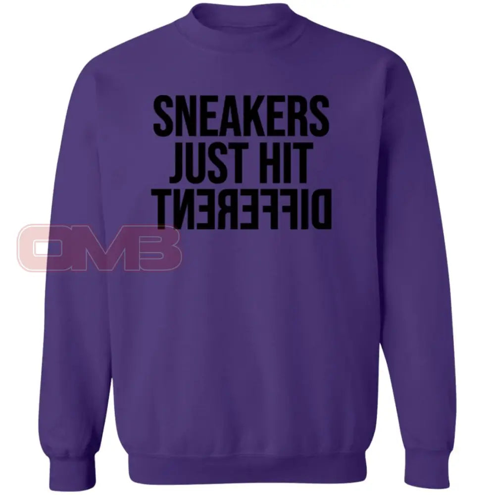 Sneakers Just Hit Different Purple / S Sweatshirts