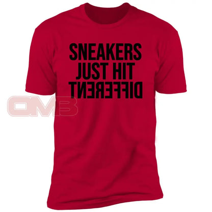 Sneakers Just Hit Different Red / X-Small T-Shirts