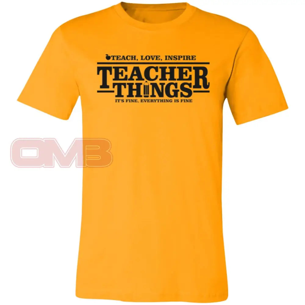 Teacher Things Tee Gold / X - Small T - Shirts