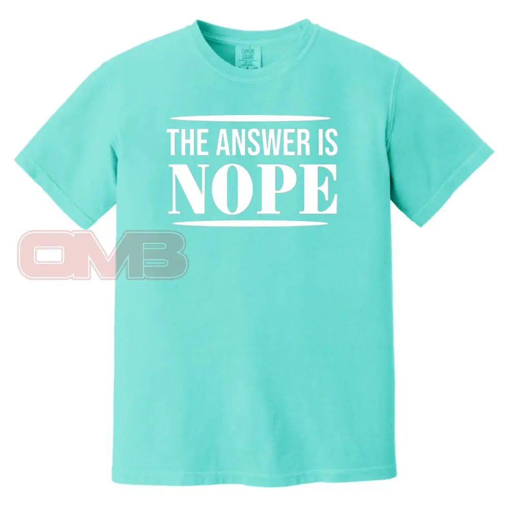 The Answer Is Nope Lagoon Blue / S T-Shirts